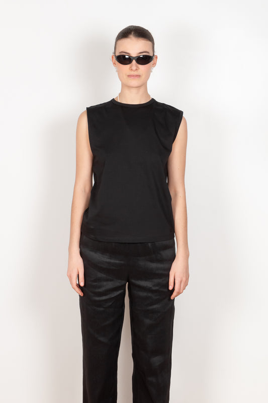 The Brani Top by LOULOU STUDIO is a tank top with a high neck in a structured pima cotton