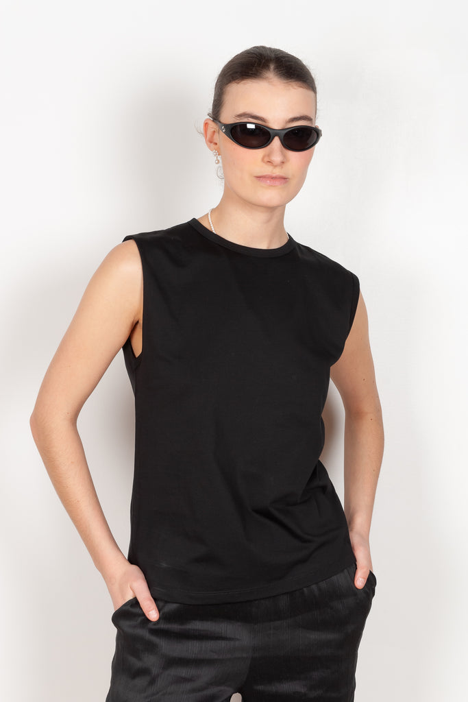 The Brani Top by LOULOU STUDIO is a tank top with a high neck in a structured pima cotton