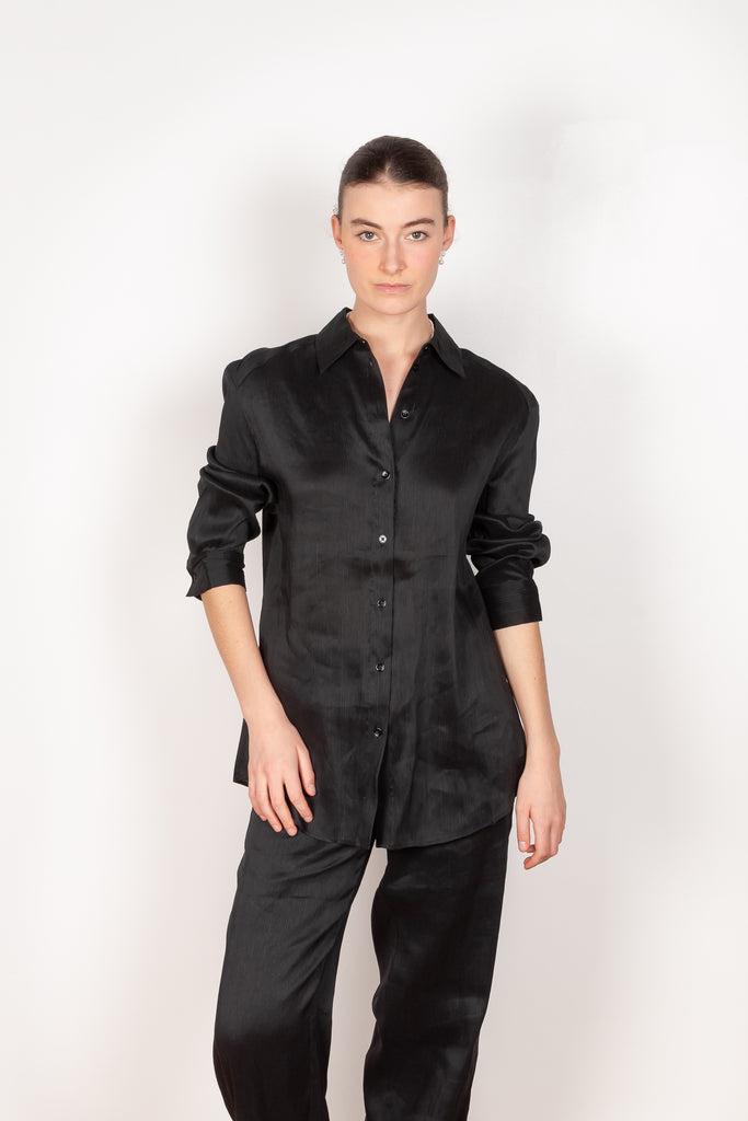 The Canisa Shirt by Loulou Studio is a oversized shirt in a fluid linen blend with matching trousers