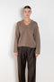 The Derry Sweater by Loulou Studio is an relaxed sweater with an ample fit, a deep U, dropped shoulders and ribbed details in a thicker cashmere