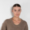 The Derry Sweater by Loulou Studio is an relaxed sweater with an ample fit, a deep U, dropped shoulders and ribbed details in a thicker cashmere