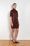 The Elton Mini Dress by Loulou Studio is a mini dress with a high standing collar and two side pockets
