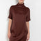 The Elton Mini Dress by Loulou Studio is a mini dress with a high standing collar and two side pockets