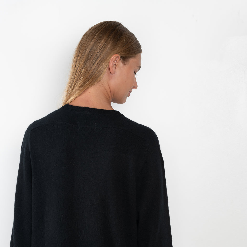 The Esna Dress by Loulou Studio is a relaxed long sleeve dress in a soft cashmere