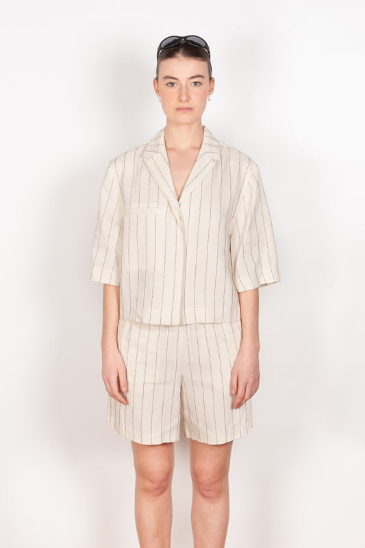 The Lago Cropped Shirt by Loulou Studio is an oversized cropped shirt