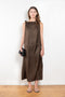 The Moun Dress by Loulou Studio is a cotton silk twill maxi dress with a drape knot detail on the shoulders