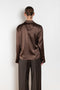 The Persia Top by Loulou Studio is an elegant top with shirting inspired details in a viscose and wool satin