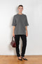 The Raven Sweater by Loulou Studio is a short sleeved loose sweater in a soft yak and wool blend