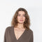 The Sage Sweater by Loulou Studio is an oversized sweater with an ample fit, a deep V, dropped shoulders