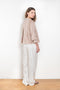 The Soler Trouser by Loulou Studio are textured brushed trousers made of a silk cotton blend with a straight relaxed fit