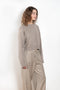 The Bruzzi Sweater by Loulou Studio is an round neck sweater with an ample cropped fit in a wool and cashmere blend