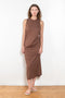 The Rayna Dress by Loulou Studio is a cotton jersey maxi dress with a cross knot detail on the back