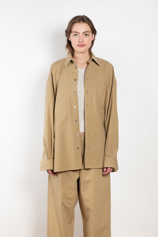 The Poplin Cotton Shirt N°1 by Maud Van Den Beussche is a relaxed oversized shirt with patch pockets in a beautiful poplin cotton