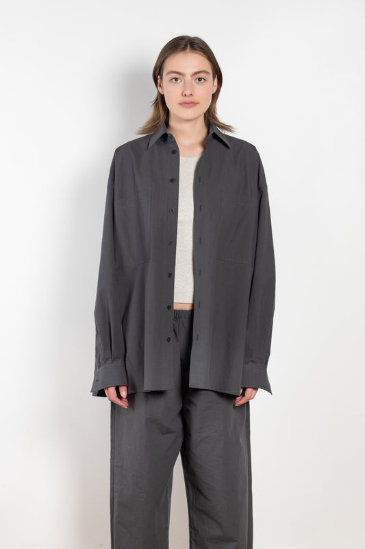 The Poplin Cotton Shirt N°1 by Maud Van Den Beussche is a relaxed oversized shirt with patch pockets in a beautiful poplin cotton