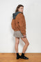 meryll rogge hooded suede bomber jacket
