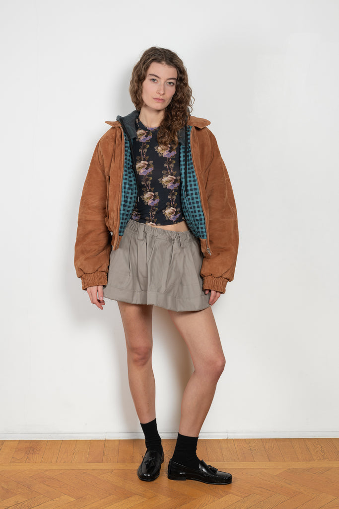 meryll rogge hooded suede bomber jacket