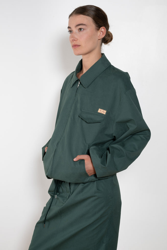 The Bomber Jacket by Meryll Rogge crafted in trench cotton, featuring a zip closure, drawstring hem, chest pocket and woven logo label