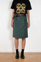 The Chino Pencil Skirt by Meryll Rogge is a unique pencil skirt with a workwear-like silhouette. With XL loop belts and side pockets