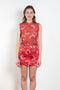 The Daisy Mesh Top by Meryll Rogge is a fitted sleeveless top in a daisy print mesh.