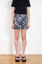 The Daisy Scuba Mini Skirt by Meryll Rogge is a fitted short skirt in a floral embroidery scuba fabric