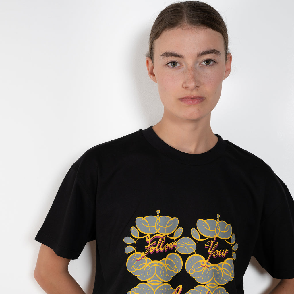 The Loose Fit Tshirt by Meryll Rogge is an imprinted relaxed fit tee in a structured pima cotton