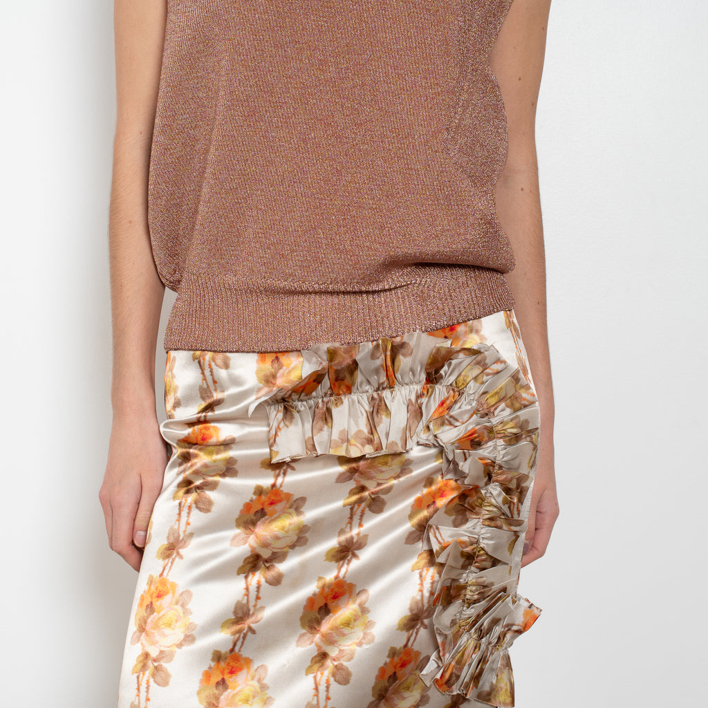 meryll rogge ruffle slip skirt