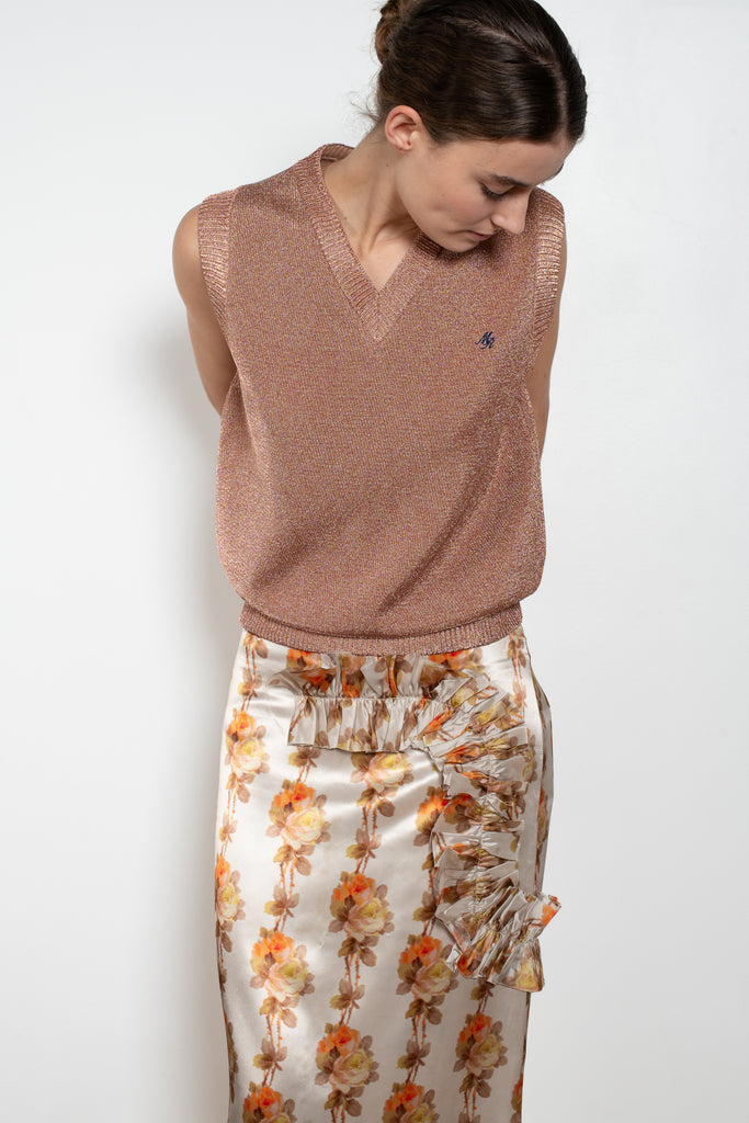 meryll rogge ruffle slip skirt