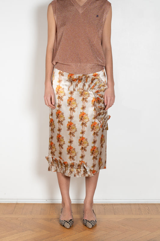 meryll rogge ruffle slip skirt