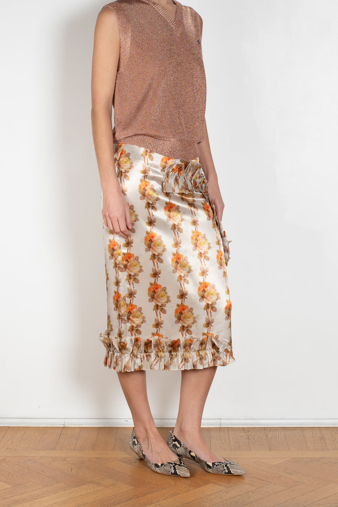 meryll rogge ruffle slip skirt