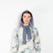 The Hood with Scarf by Meryll Rogge is a signature accessory, a wool scarf with a jersey hood all in one