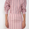 The Slip Skirt by Meryll Rogge is crafted in striped nylon silk, featuring a midi length and a straight silhouette.