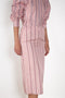 The Slip Skirt by Meryll Rogge is crafted in striped nylon silk, featuring a midi length and a straight silhouette.