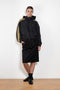 The Sporty Jacket by Meryll Rogge crafted in nylon, featuring a hood, contrast stripe panels, drawstring details and a zip closure