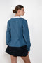 The Waisted Shirt by Meryll Rogge is a long-sleeved waisted shirt crafted in printed cotton, featuring a club collar and a fitted silhouette.