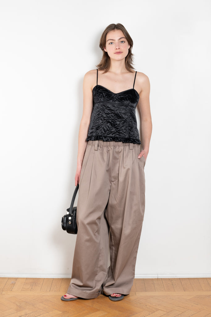 The Drawstring Chino by Meryll Rogge is a signature oversized trouser with a drawstring closure