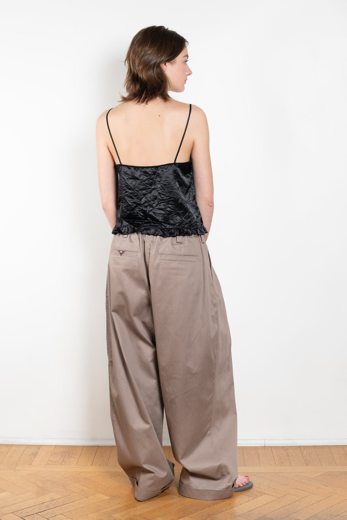 The Drawstring Chino by Meryll Rogge is a signature oversized trouser with a drawstring closure