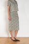 The Crayon Skirt by Nackiye is a knee length pencil skirt with raw edging and a slight white cotton petticoat reveal