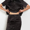 The Crayon Skirt by Nackiye is a knee length pencil skirt with raw edging and a slight noir petticoat reveal.