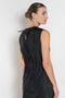 The Go Lightly Dress by Nackiye is a sleeveless ankle dress with exposed back and raw edging throughout