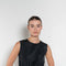 The Go Lightly Dress by Nackiye is a sleeveless ankle dress with exposed back and raw edging throughout