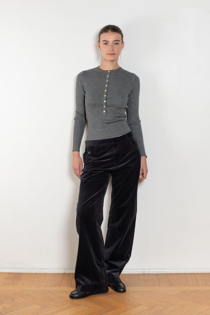 The Insider Knit Top by Nackiye is a classic button down knit top. The insider is close fitting in a soft, lightweight wool &  silk