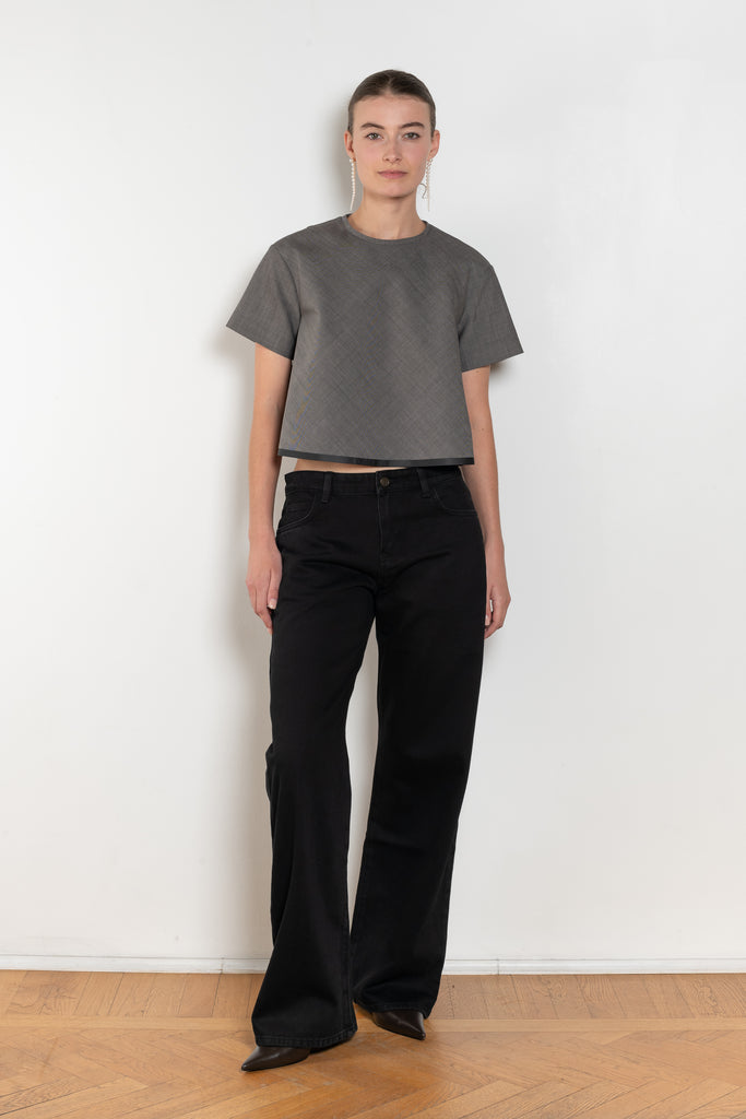 The Pixie Top by Nackiye is a fresh take on the classic shirt. Sleek A-line silhouette, short sleeves & a detachable back belt