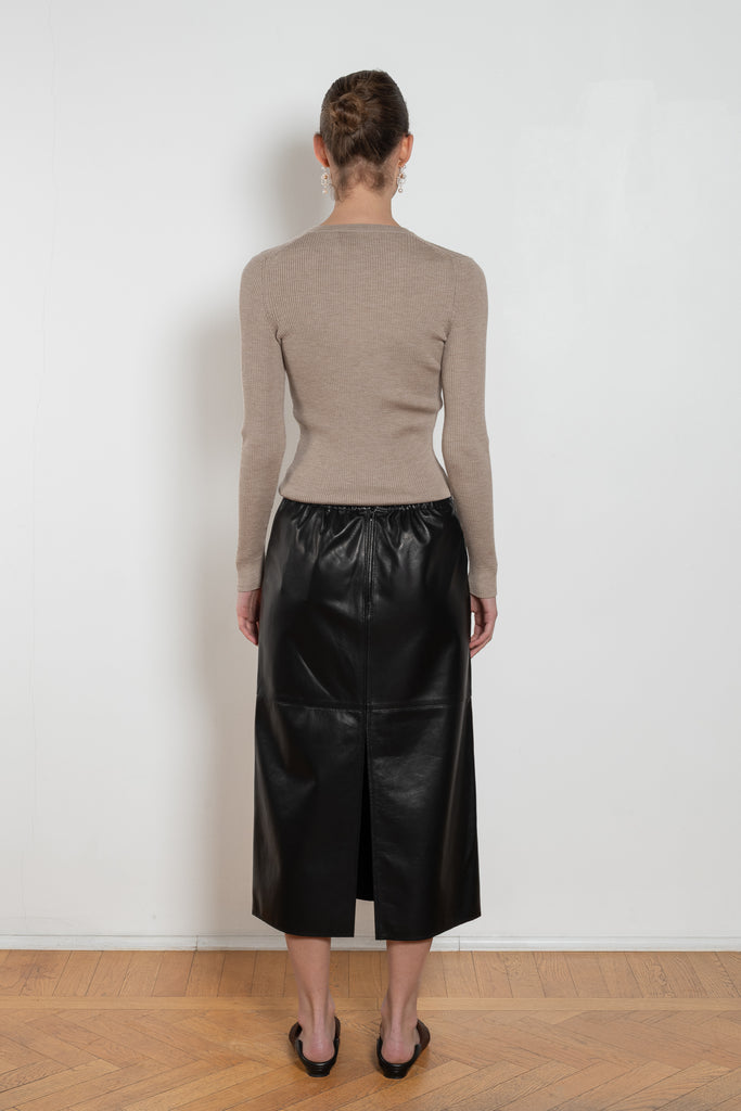 nackiye runway leather skirt