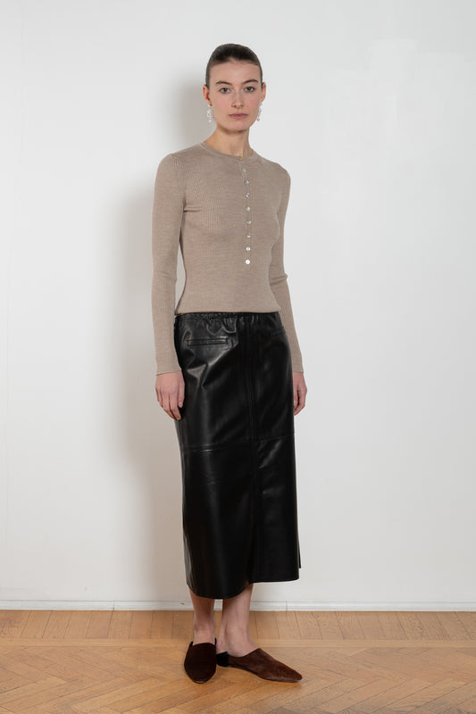 nackiye runway leather skirt
