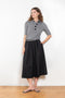The Summer Wine Skirt by Nackiye is a gathered A-line circle skirt with cream waist frill edging and detached elastic inner waist