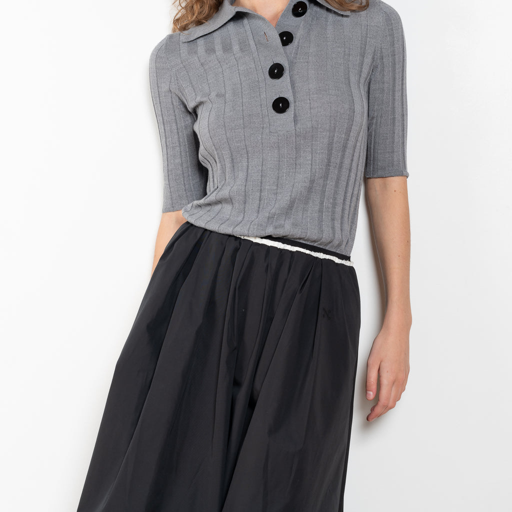 The Summer Wine Skirt by Nackiye is a gathered A-line circle skirt with cream waist frill edging and detached elastic inner waist