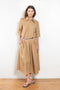 The Summer Wine Skirt by Nackiye is a gathered A-line circle skirt with cream waist frill edging and detached elastic inner waist.