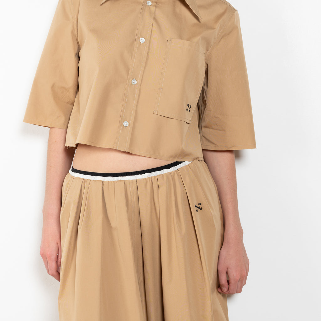 The Summer Wine Skirt by Nackiye is a gathered A-line circle skirt with cream waist frill edging and detached elastic inner waist.