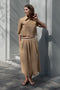 The Summer Wine Skirt by Nackiye is a gathered A-line circle skirt with cream waist frill edging and detached elastic inner waist.