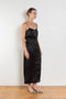 The Little Black Dress by Nackiye is a delicate slip dress with a gathered waist and mesh details